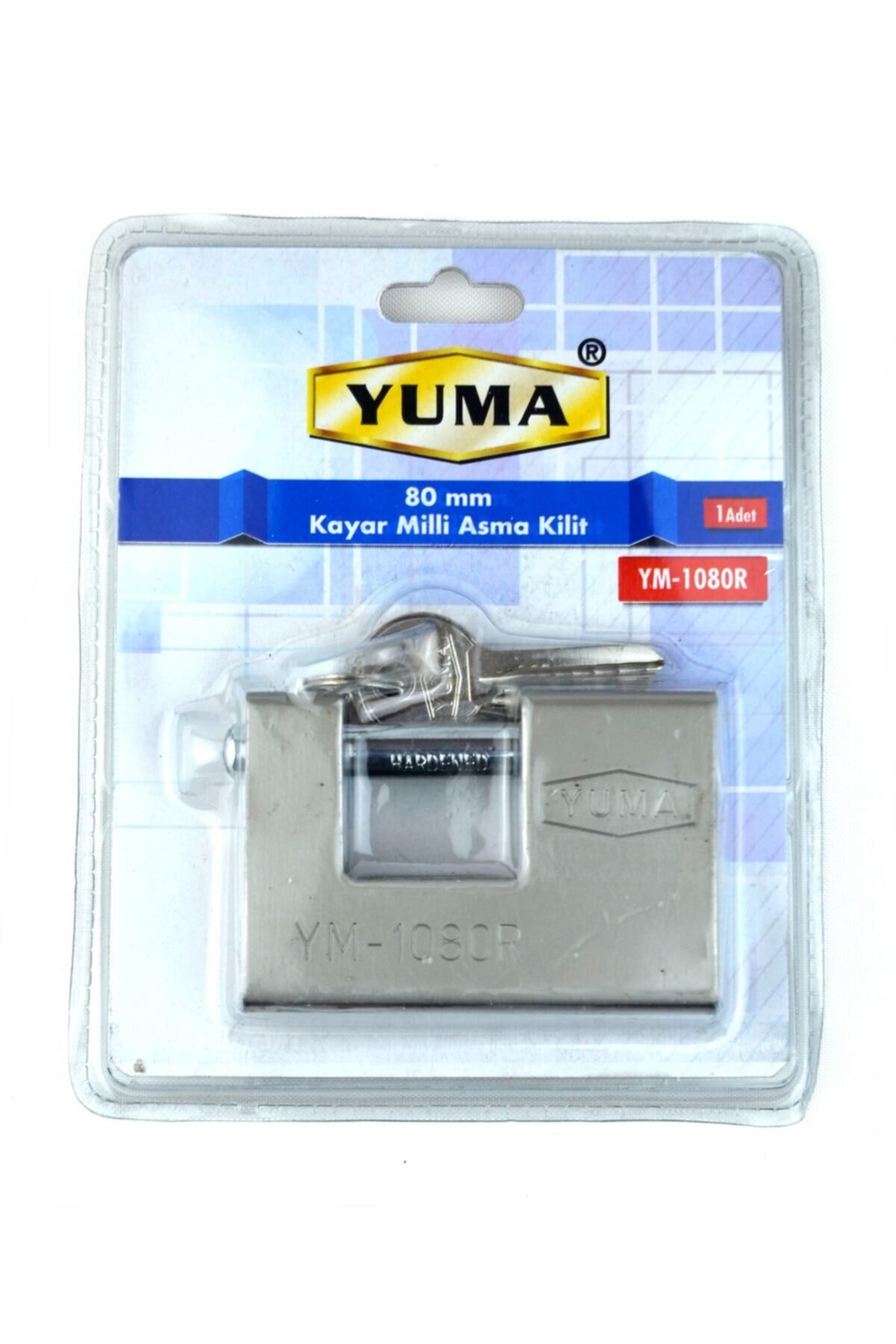 Yuma Asma Kilit Kayar Milli 80 mm - Özel Gümüş Renk Seri